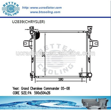 Car Radiator For CHRYSLER Grand Cherokee Commander 05-08 Manufacturer Hot Sale